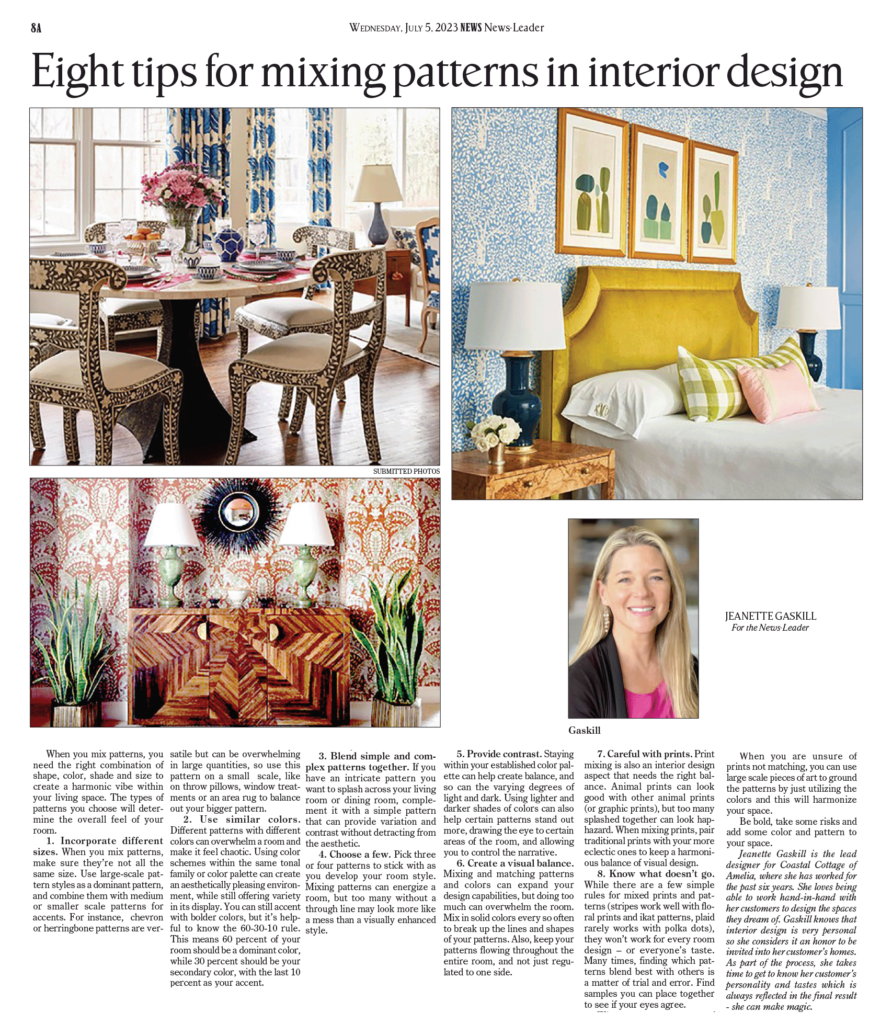 News leader, News Leader Tips for Mixing Patterns